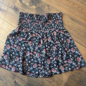 Floral Smocked Waist Skirt